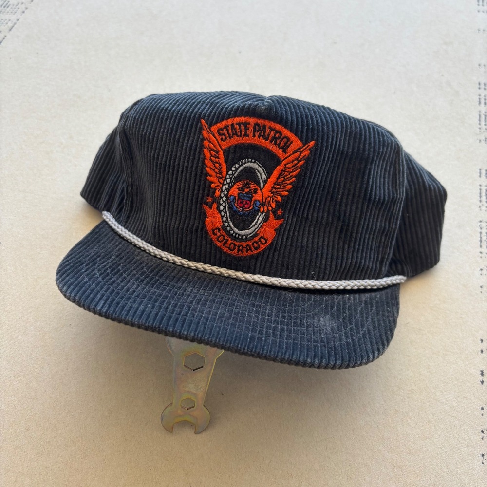 Vintage B&B Sportswear Colorado State Patrol Corduroy Rope Hat Trucker Cap